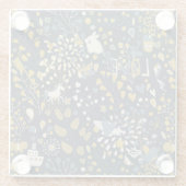 Abstraktes Vintages Muster Glasuntersetzer (Rückseite)