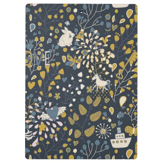 Abstraktes Vintages Muster Klemmbrett (Rückseite)