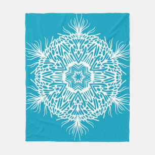 Abstraktes Vintages Muster kreativer Schneeflocke. Fleecedecke