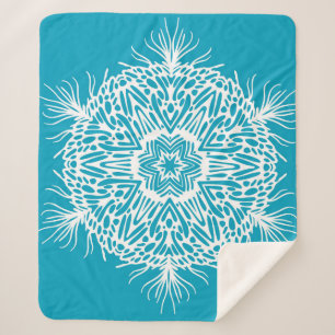 Abstraktes Vintages Muster kreativer Schneeflocke. Sherpadecke