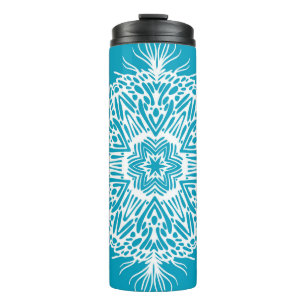 Abstraktes Vintages Muster kreativer Schneeflocke. Thermosbecher