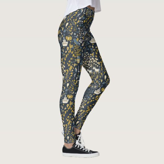 Abstraktes Vintages Muster Leggings (Rechts)