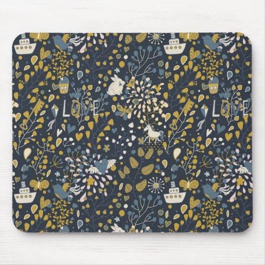 Abstraktes Vintages Muster Mousepad (Vorne)