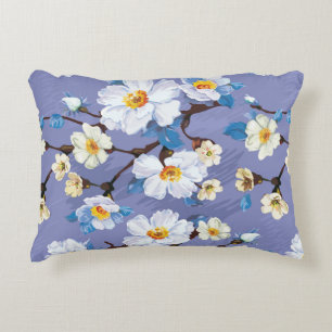 Abstraktes Vintages, nahtloses Blumenmuster mit Bl Dekokissen