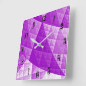 Abstraktes Violetmuster Quadratische Wanduhr (Winkel)