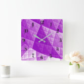 Abstraktes Violetmuster Quadratische Wanduhr (Zuhause)