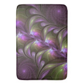 Abstraktes Violett Lila Khaki Fraktal Badematte (Vorderseite Vertikal)