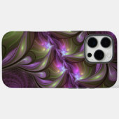 Abstraktes Violett Lila Khaki Fraktal Case-Mate iPhone Hülle (Rückseite (Horizontal))