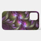 Abstraktes Violett Lila Khaki Fraktal Case-Mate iPhone Hülle (Rückseite (Horizontal))