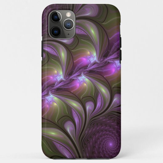 Abstraktes Violett Lila Khaki Fraktal Case-Mate iPhone Hülle (Rückseite)