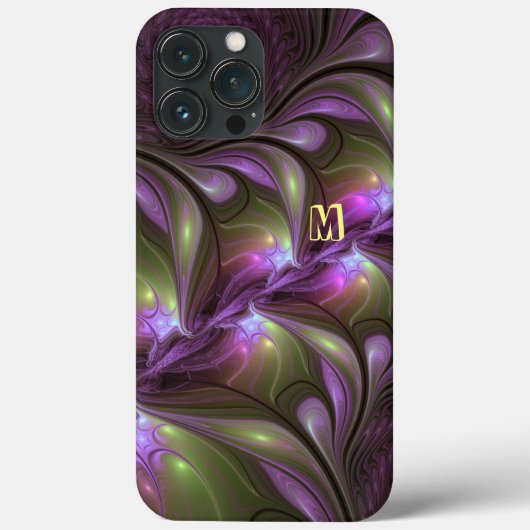 Abstraktes Violett Lila Khaki Fraktal Case-Mate iPhone Hülle (Rückseite)