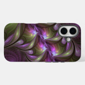 Abstraktes Violett Lila Khaki Fraktal Case-Mate iPhone Hülle (Rückseite (Horizontal))