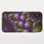 Abstraktes Violett Lila Khaki Fraktal Case-Mate iPhone Hülle (Rückseite (Horizontal))