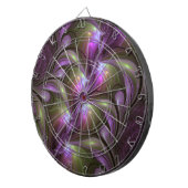 Abstraktes Violett Lila Khaki Fraktal Dartscheibe (Vorderseite rechts)