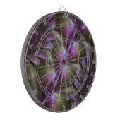 Abstraktes Violett Lila Khaki Fraktal Dartscheibe (Vorderseite Links)