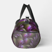 Abstraktes Violett Lila Khaki Fraktal Duffle Bag (Rechts)