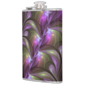 Abstraktes Violett Lila Khaki Fraktal Flachmann (Links)