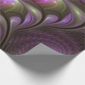 Abstraktes Violett Lila Khaki Fraktal Geschenkpapier (Ecke)