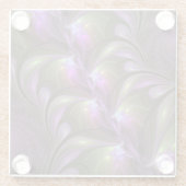 Abstraktes Violett Lila Khaki Fraktal Glasuntersetzer (Rückseite)