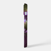 Abstraktes Violett Lila Khaki Fraktal iPhone 15 Hülle (Linke Seite)