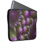 Abstraktes Violett Lila Khaki Fraktal Laptopschutzhülle (Vorne Rechts)