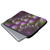 Abstraktes Violett Lila Khaki Fraktal Laptopschutzhülle (Vorne Knopf)