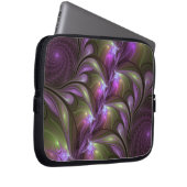 Abstraktes Violett Lila Khaki Fraktal Laptopschutzhülle (Vorne Rechts)