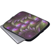 Abstraktes Violett Lila Khaki Fraktal Laptopschutzhülle (Vorne Knopf)