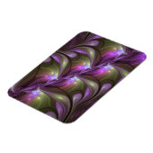 Abstraktes Violett Lila Khaki Fraktal Magnet (Linke Seite)