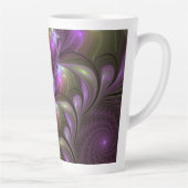 Abstraktes Violett Lila Khaki Fraktal Milchtasse (Rechts)