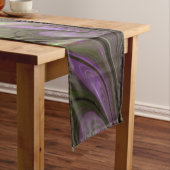 Abstraktes Violett Lila Khaki Fraktal Mittelgroßer Tischläufer (Beispiel)
