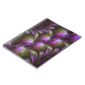 Abstraktes Violett Lila Khaki Fraktal Notizblock (Linke Seite)
