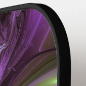 Abstraktes Violett Lila Khaki Fraktal Pickleball Schläger (Linke Seite)