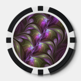 Abstraktes Violett Lila Khaki Fraktal Pokerchips