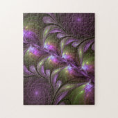 Abstraktes Violett Lila Khaki Fraktal Puzzle (Vertikal)