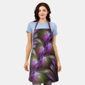 Abstraktes Violett Lila Khaki Fraktal Schürze (Getragen)