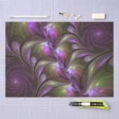 Abstraktes Violett Lila Khaki Fraktal Seidenpapier (Handwerk)