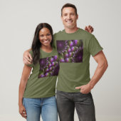 Abstraktes Violett Lila Khaki Fraktal T-Shirt (Unisex)