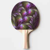 Abstraktes Violett Lila Khaki Fraktal Tischtennis Schläger (Rückseite)