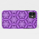 Abstraktes violettes Blumenmuster Case-Mate iPhone Hülle (Rückseite (Horizontal))
