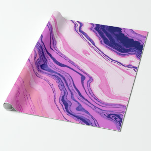 Abstraktes violettes Marmormuster – Elegant Geschenkpapier