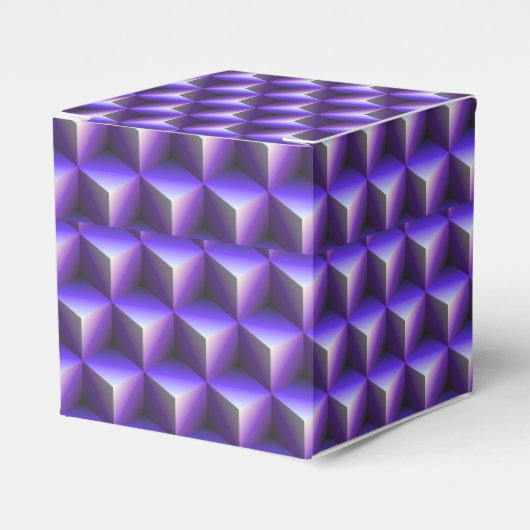 Abstraktes violettes Würfelblockmuster Geschenkschachtel (Vorderseite)