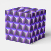 Abstraktes violettes Würfelblockmuster Geschenkschachtel (Rückseite)