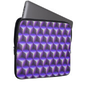 Abstraktes violettes Würfelblockmuster Laptopschutzhülle (Vorne Rechts)