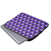 Abstraktes violettes Würfelblockmuster Laptopschutzhülle (Vorne Knopf)