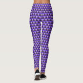 Abstraktes violettes Würfelblockmuster Leggings (Rückseite)