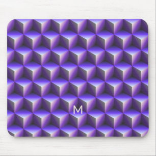 Abstraktes violettes Würfelblockmuster Mousepad