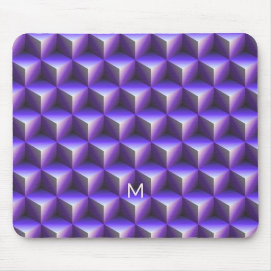 Abstraktes violettes Würfelblockmuster Mousepad (Vorne)