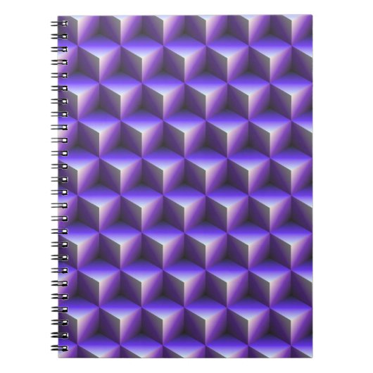 Abstraktes violettes Würfelblockmuster Notizblock (Vorderseite)