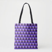 Abstraktes violettes Würfelblockmuster Tasche (Vorderseite)